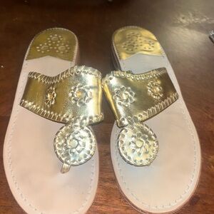 Jack Rogers flat sandles 8M, like new gold